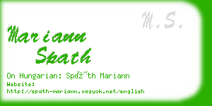 mariann spath business card